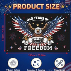 Patriotic Eagle 250th Freedom Banner – Elegant Décor for Independence Day Events