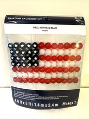 July 4th Independence Day Balloon Backdrop Kit 120 Pieces 8 Feet Red White Blue