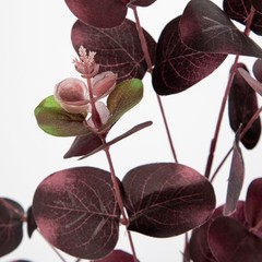 GnFlus 5 Pcs Artificial Eucalyptus Stems 30″ Fake Silk Plants for Burgundy