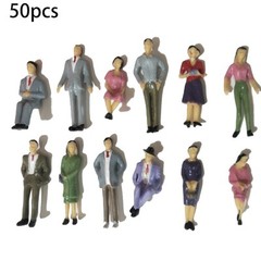 50Pcs Scale Plastic Models 1:32 People Sitting Standing Figures Plastic 1 Gauge