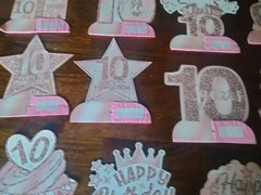 12 Piece 10th birthday Tabletop Decor Girl Pink Free Standing