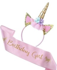 Rainbow Unicorn Theme Party Head Band Kids Girls Birthday