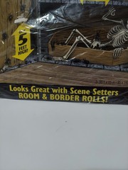 Vtg Halloween Decorations Scene Setters Coffin Creatures Giant Plastic Skeleton