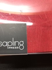 Sapling Press 20 Foil Printed Christmas Cocktail Napkins Red With Gold Print