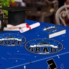 122 Pcs 2026 Graduation Decorations Serves 30, Graduation Party Plates and Napki