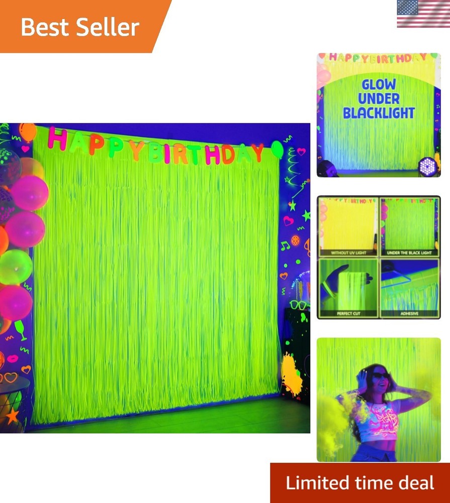 Mega-L Glow in The Dark Party Supplies, Neon Party Decorations, 2 Pack 6.6×6….