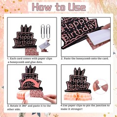 75th Birthday Decorations Women – 9PCS Rose Gold 75th Birthday Honeycomb Cent…