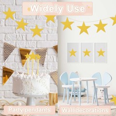24 Pcs Stars Cutouts, 6 Inch Double Printed Paper Stars, Silver/Laser Silver