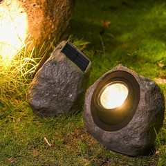 Waterproof Solar Stone Lamp IP65 LED for Garden Patio Pathway Outdoor Use