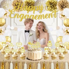 Engagement Party Decorations, Just Engaged Decorations, Happy Engagement Banner