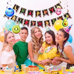 Fruit Birthday Banner Decoration Dancing Fruit Themed Birthday Party Decorati…