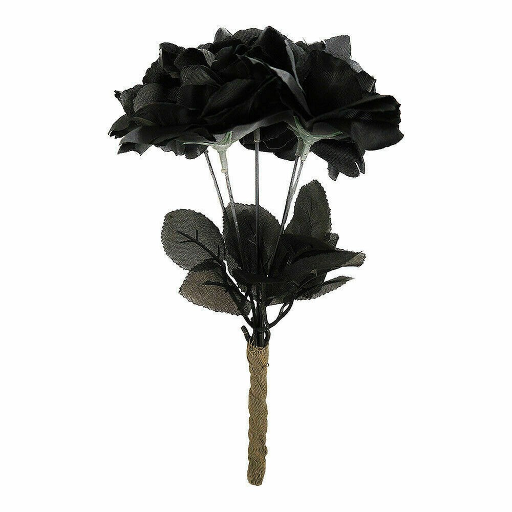 Black Roses Gothic Halloween Decoration Corpse Bride Prop Flowers Fancy Dress
