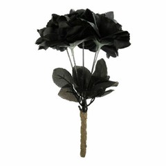 Black Roses Gothic Halloween Decoration Corpse Bride Prop Flowers Fancy Dress