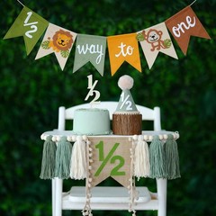 1/2 Birthday Decorations «Half Way to One» Baby 6 Months Banner Half Year NEW