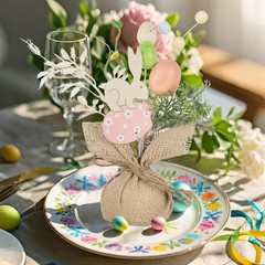 6 PCS Easter Decoration Home 8 Inch Egg Tree Table Centerpiece Mini Spring