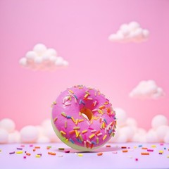 1 Pc Pink Fake Donuts,Donuts Simulation Artificial Doughnuts Dessert Cake Par…