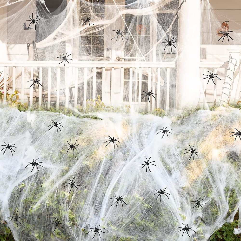 200g Halloween Decorations Outdoor Spider Web Set