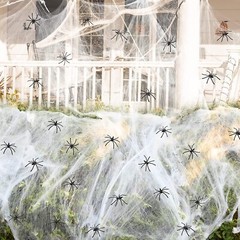 200g Halloween Decorations Outdoor Spider Web Set