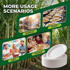 Tinybee 100% Compostable Oval Paper Plates 12 Inch [50-Pack] Heavy Duty Large…