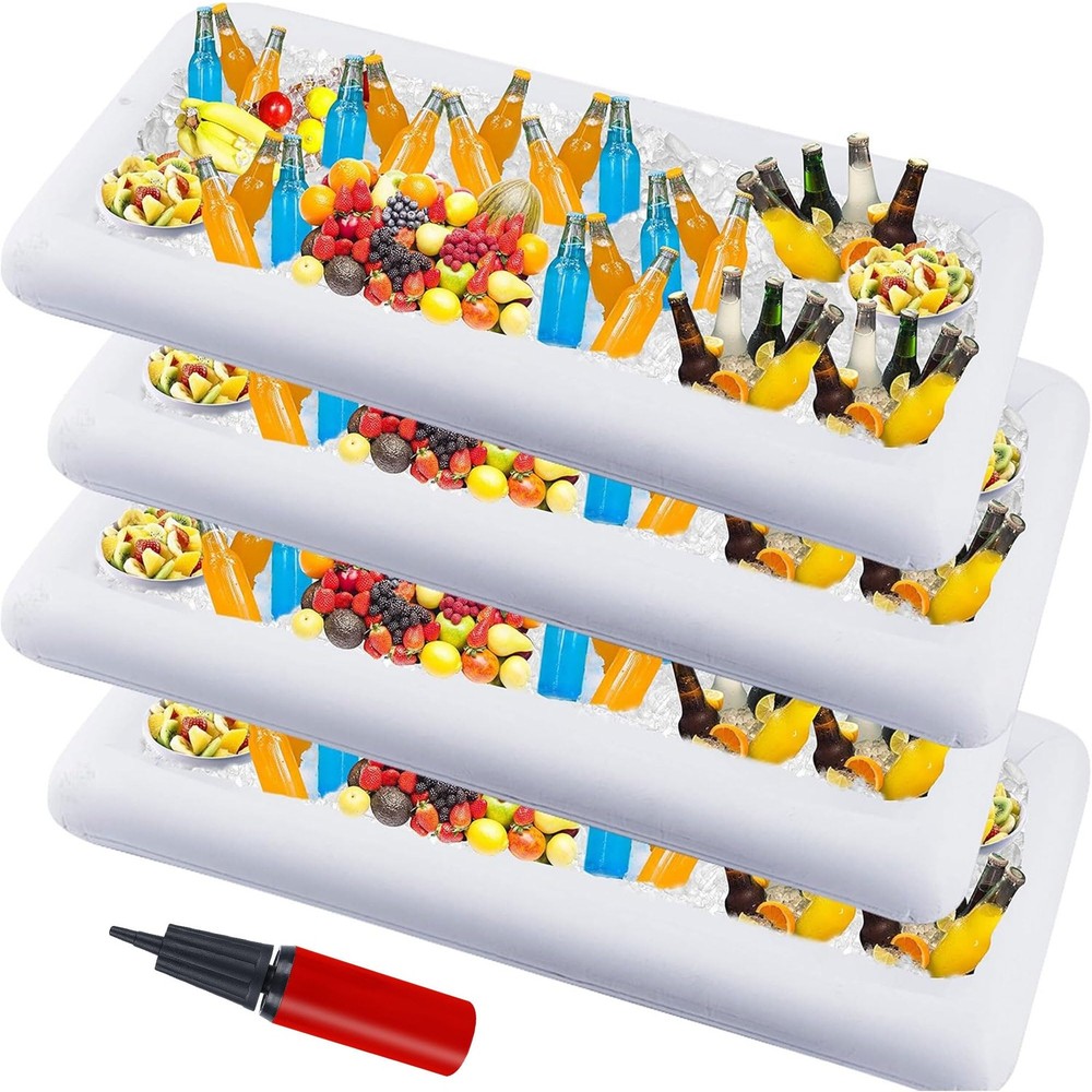 Zcaukya 4 Packs Inflatable Serving Bar, Ice Serving Buffet Salad Cooler, Sala…