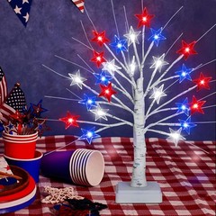 Festive 2 Pack 18 Inch Tabletop Tree Lights with 24 LEDs – Ideal for Parties