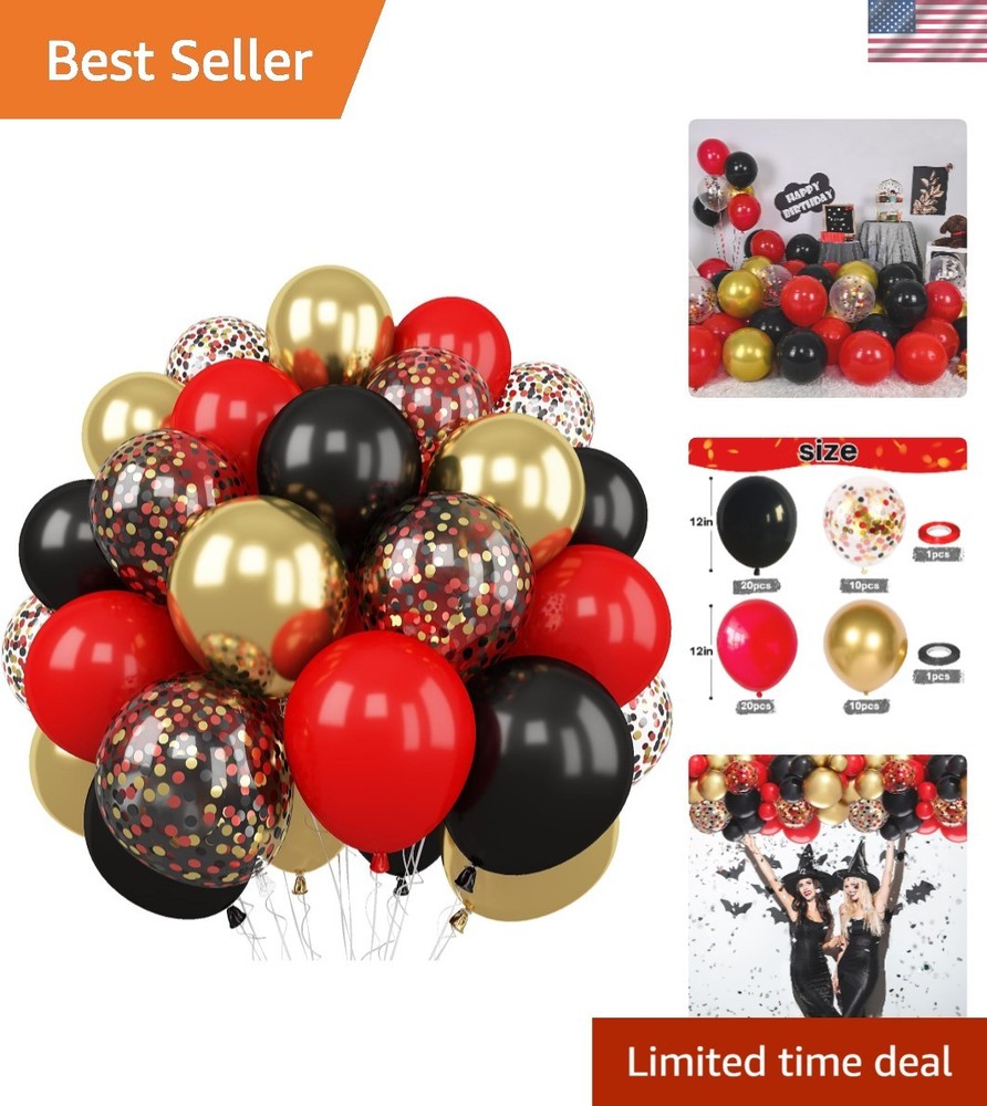 Luxurious Red, Black & Gold Balloon Set – Perfect for Memorable Event Decor!