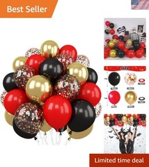 Luxurious Red, Black & Gold Balloon Set – Perfect for Memorable Event Decor!
