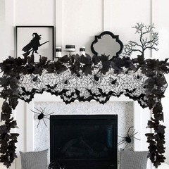 2 Pack Halloween Garlands Black Maple Leaf Garland 13Ft Black Hanging Vines f…