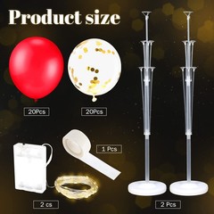 2 Set Floor Balloon Column Stand Kit with 40 Balloons Light Balloon Tower Kit…