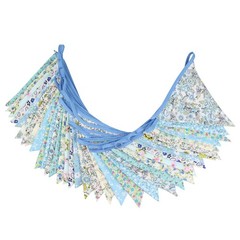 10M/32Ft Triangle Bunting Banner, 36 Pcs Cotton Fabric Flags Pennant Garlands…