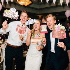 Wedding Party Photo Booth Props Funny Bride Shower Reception Selfie 17 PCS