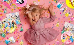 116 Pcs Princess Party Tableware Decorations Set Tablecloth Banner Balloons