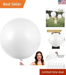 Elegant 6-Pack White Jumbo Balloons – 36 Inch Latex for Stunning Celebrations