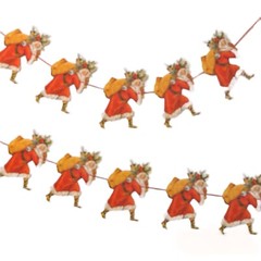 Father Christmas Garland Victorian Style Festive Santa Bunting Hanging Frieze