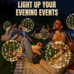 10PCS LED Balloons with String Lights Light Up for Indoor Outdoor Decor Clear