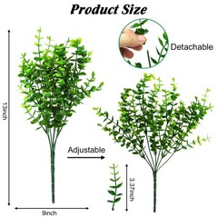 Ouddy Decor 24 Bundles Artificial Greenery Stems Fake Plants 24 Pcs, Green
