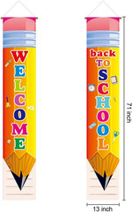 Welcome Back to School Party Decorations Porch Sign Hanging Backdrop Banner 2025