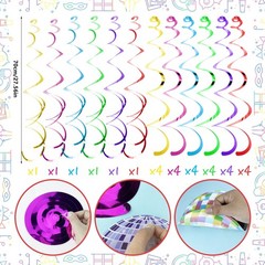 54 Pieces Disco Party Decorations Ball Hanging Swirls 70s Colorful