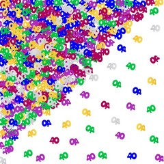 1500 PCS 1.5 Oz 40th Birthday Anniversary Confetti Number 40 MultiColor Decor
