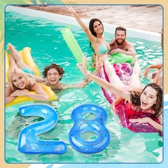Inflatable Pool Floats Number, 20 Inch Blue Number 0-9 Giant Pool Party Decor…