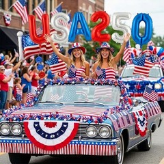 4th of July Golf Cart Decorations Kit, 250th Anniversary USA Patriotic Parade