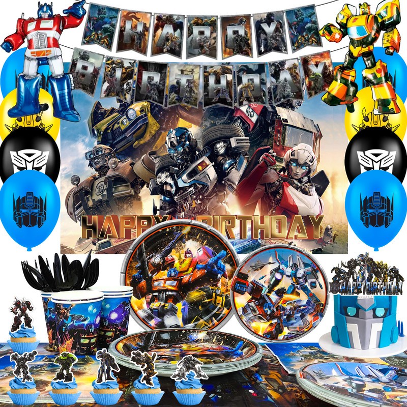 Cool Transformer Birthday Decorations Transformer Party Supplies Balloons Plates
