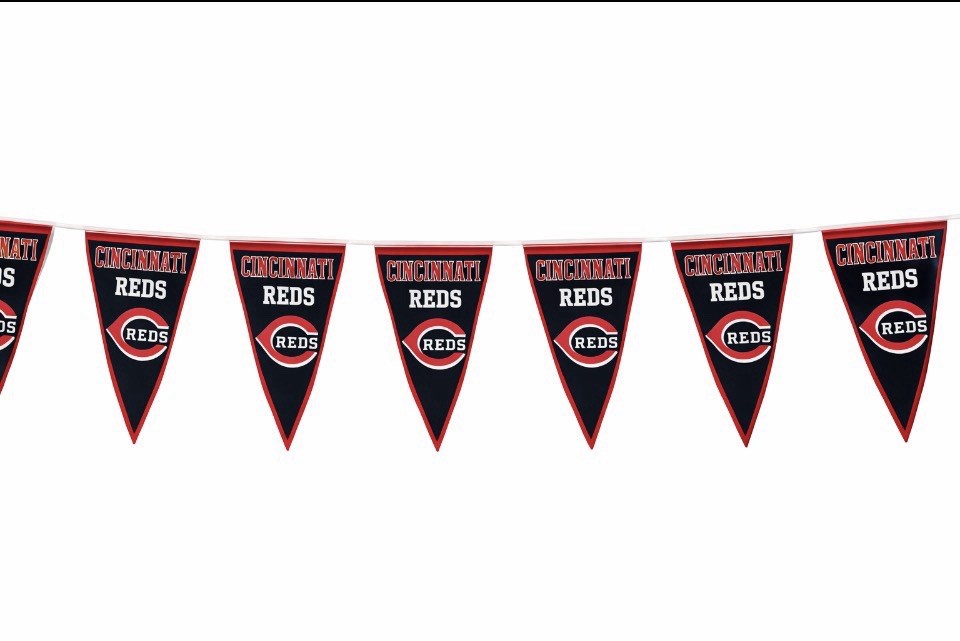 Cincinnati Reds MLB Baseball 12 Foot Long Pennant Banner Party Decoration. NEW