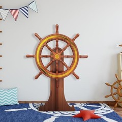 4 Feet Wheel Cardboard Cutout Nautical Party Decorations Stand up Large 1 Ship