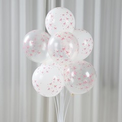 Pink Bow Balloons Set, 50 pcs 12 inch Metallic Pastel Pink White Transparent …