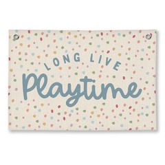 Playroom Decor, Kids Wall Art Hanging Linen Banner, Blue Striped Wall Flag fo…