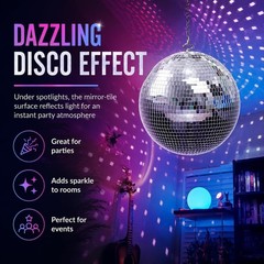 Versatile 12-Inch Disco Ball: Perfect for Weddings, Birthdays & Home Decor