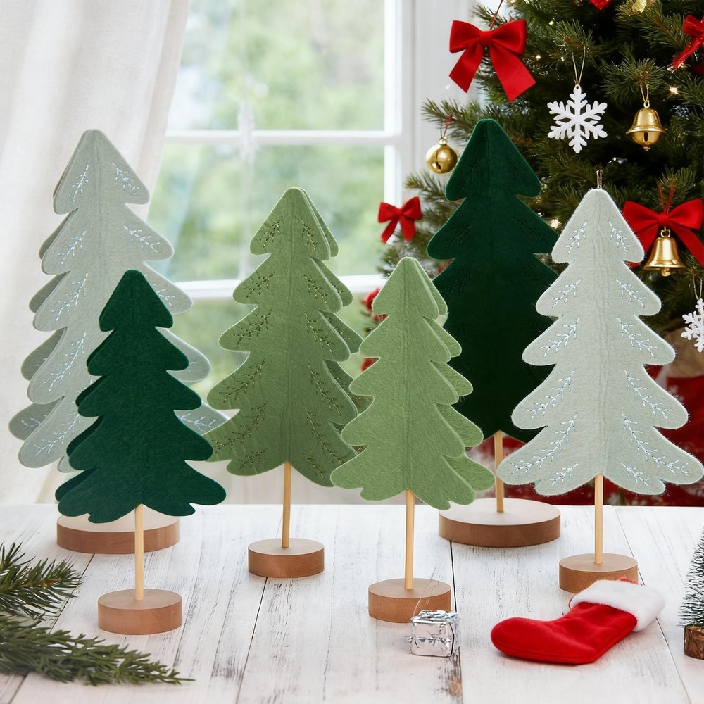 Christmas Table Decorations Christmas Tree Felt Centerpieces Modern Christmas…