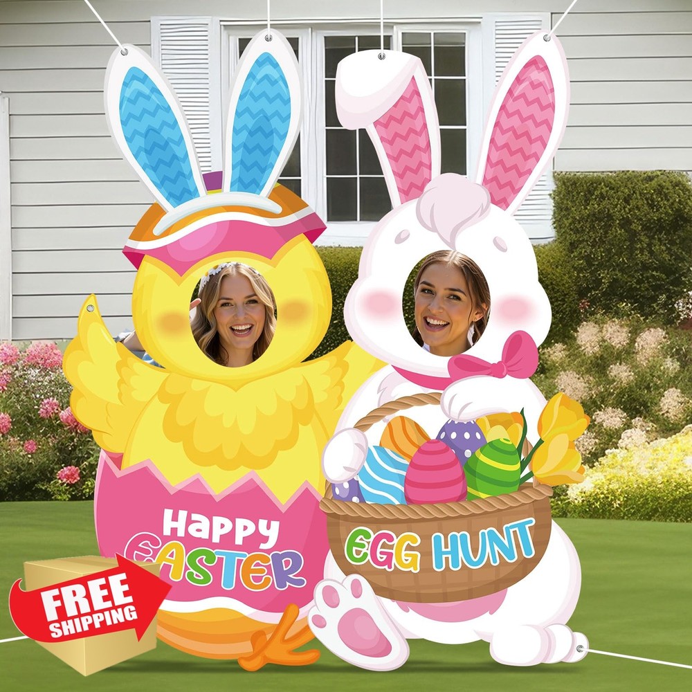 WovWeave Easter Face Hole Banner Backdrop