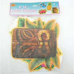Beistle Luau Die Cut Decorations Cutouts 12 Inch Set of 4 Hawaii Tiki Party New